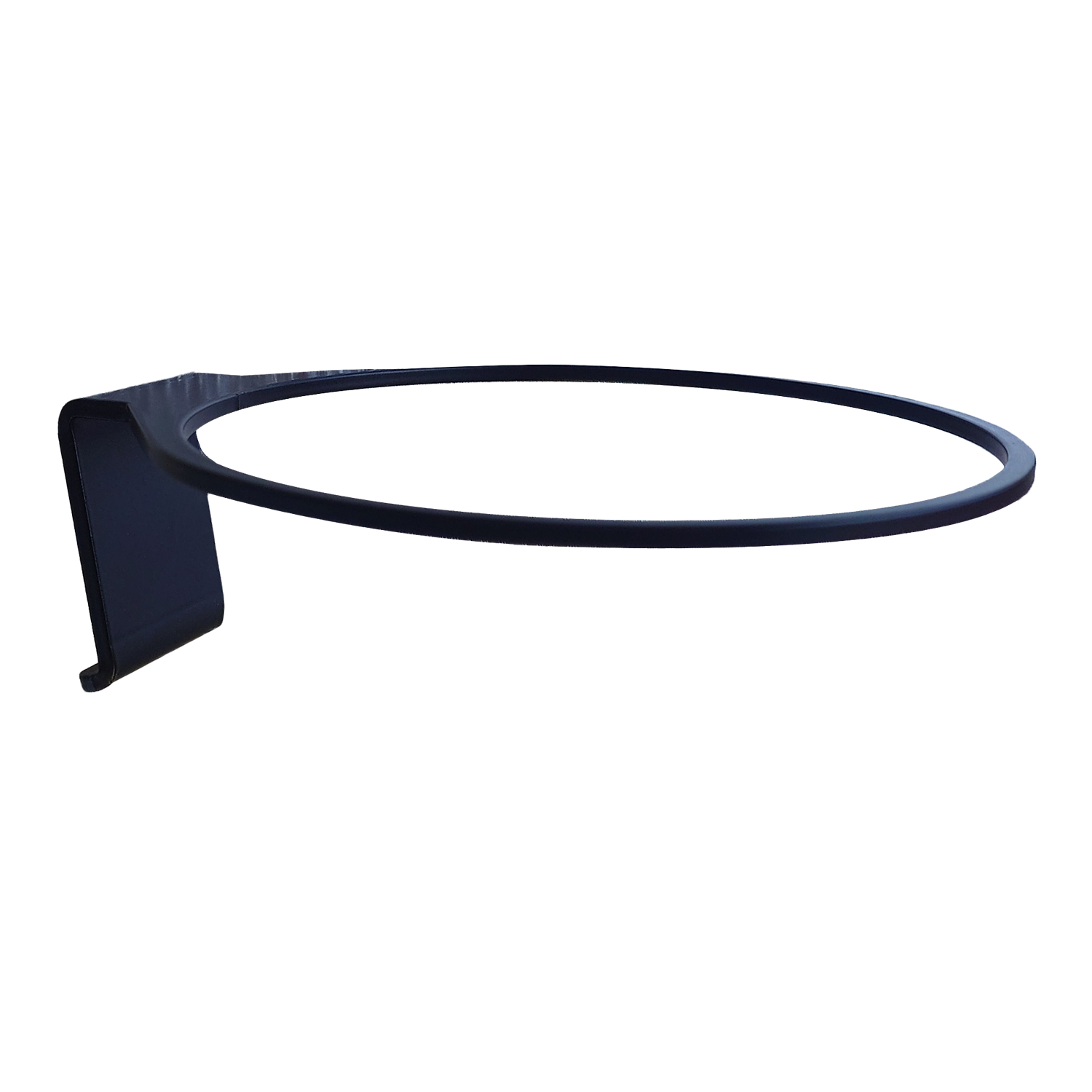 Supporto in metallo per vaso da fissare a una griglia loft, con aggancio per pannelli con maglia 40 &times; 40 mm.